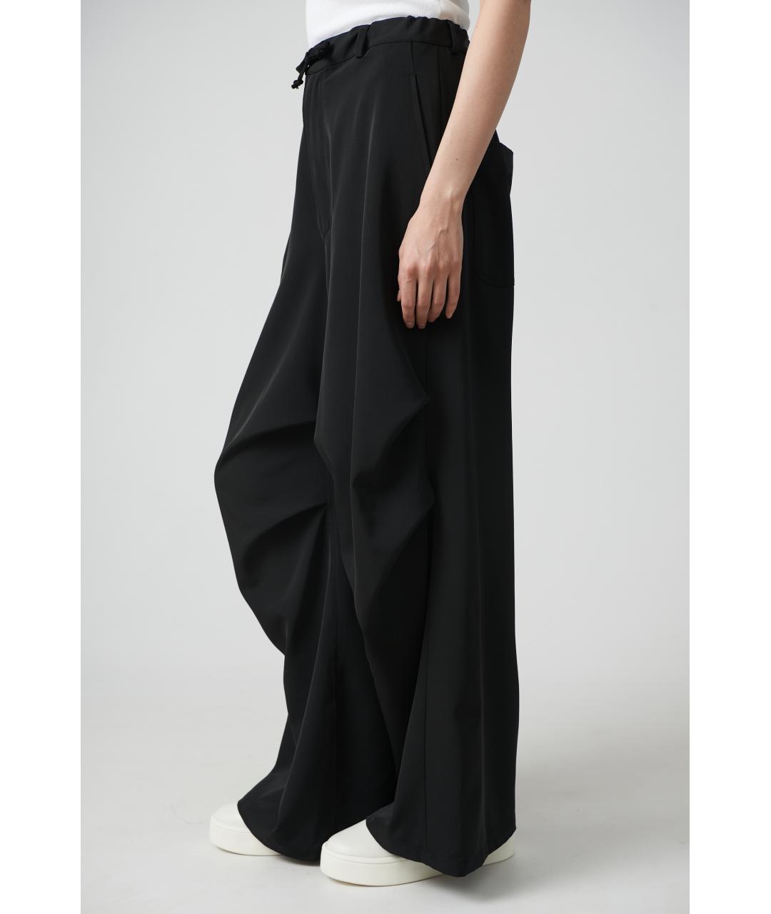 MM6 MAISON MARGIELA Черные полиэстеровые прямые брюки, фото 3