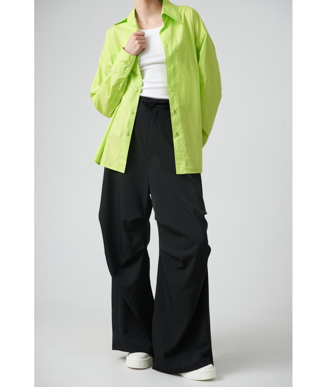 MM6 MAISON MARGIELA Черные полиэстеровые прямые брюки, фото 2
