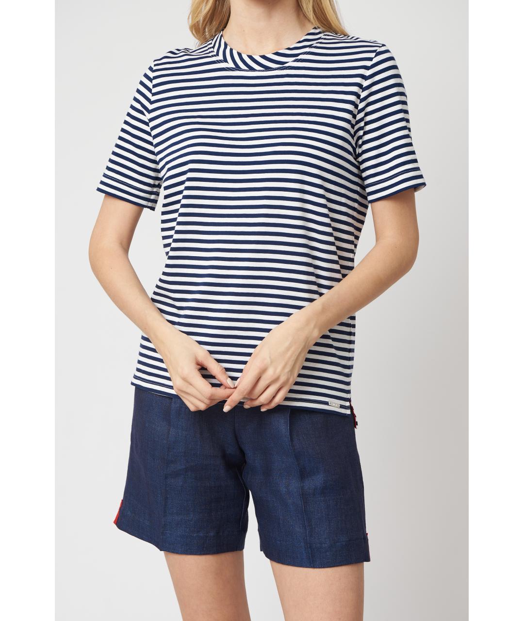 KITON Темно-синяя хлопковая футболка, фото 6