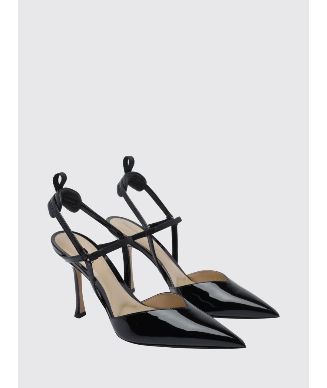 FENDI Черные туфли из лакированной кожи, фото 2