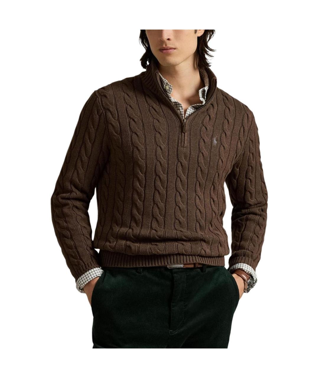 POLO RALPH LAUREN Коричневый джемпер / свитер, фото 2