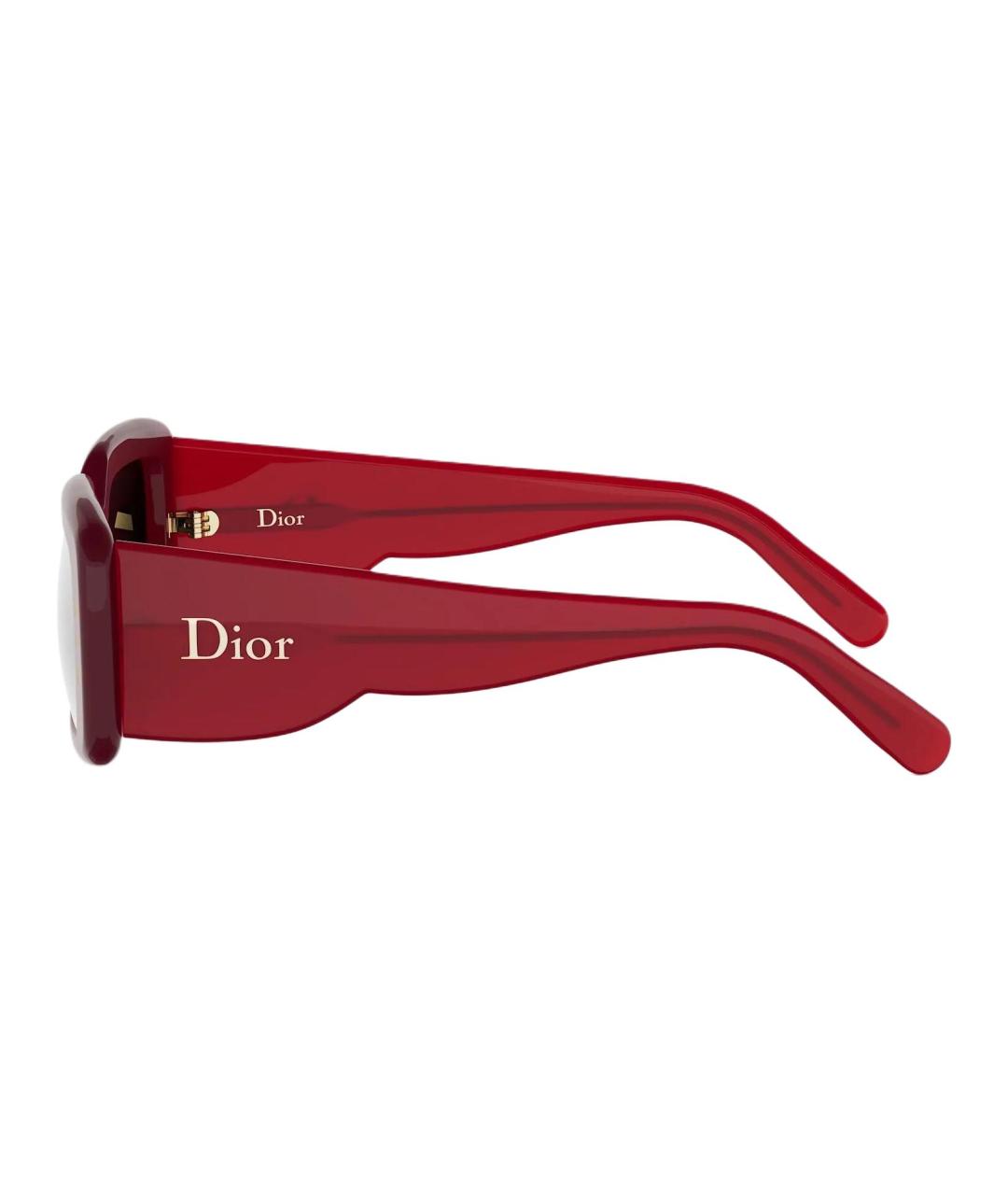 CHRISTIAN DIOR Красные пластиковые солнцезащитные очки, фото 5