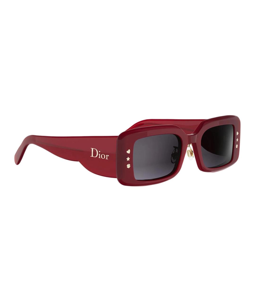 CHRISTIAN DIOR Красные пластиковые солнцезащитные очки, фото 3
