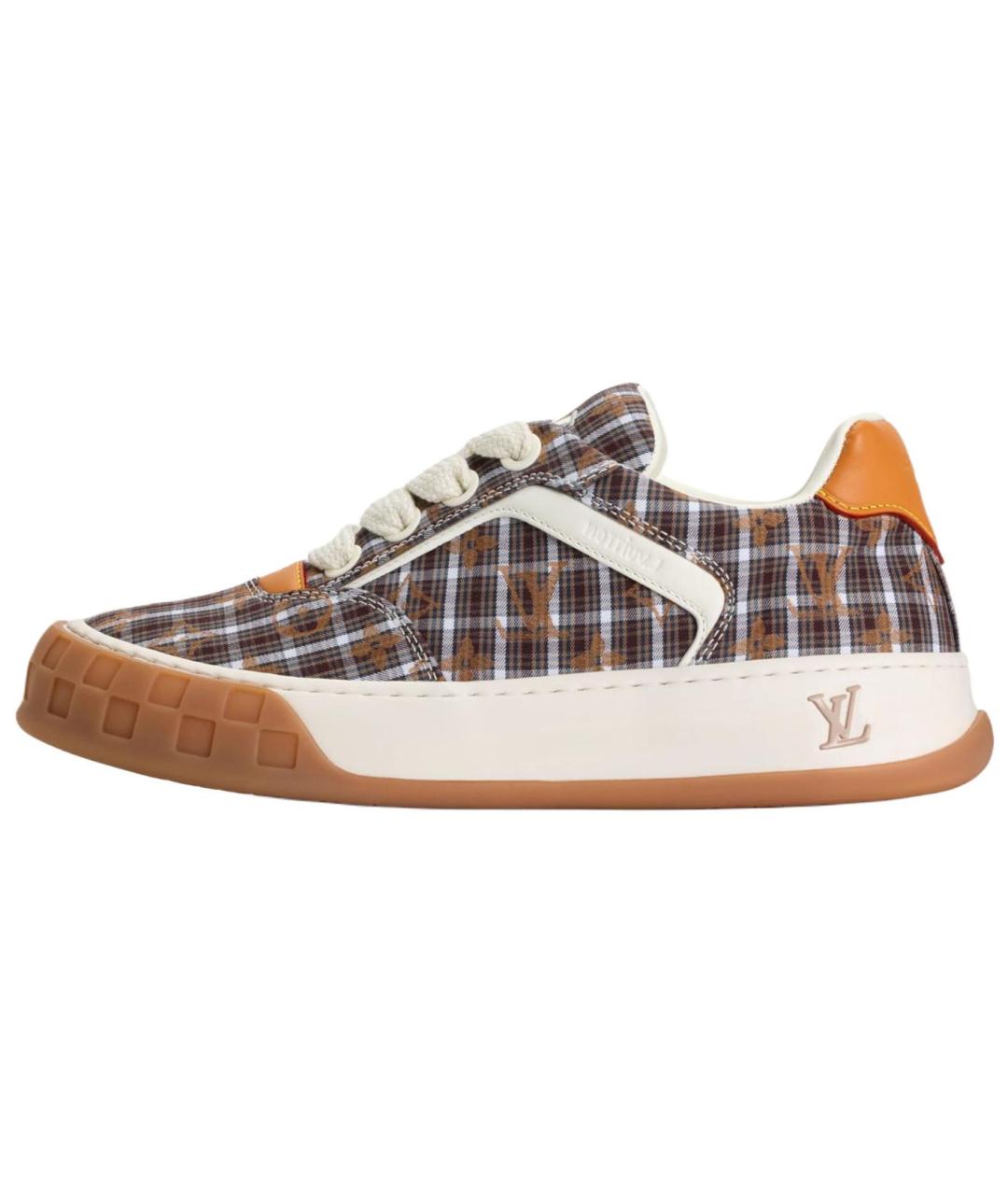 LOUIS VUITTON Коричневые кожаные низкие кроссовки / кеды, фото 6