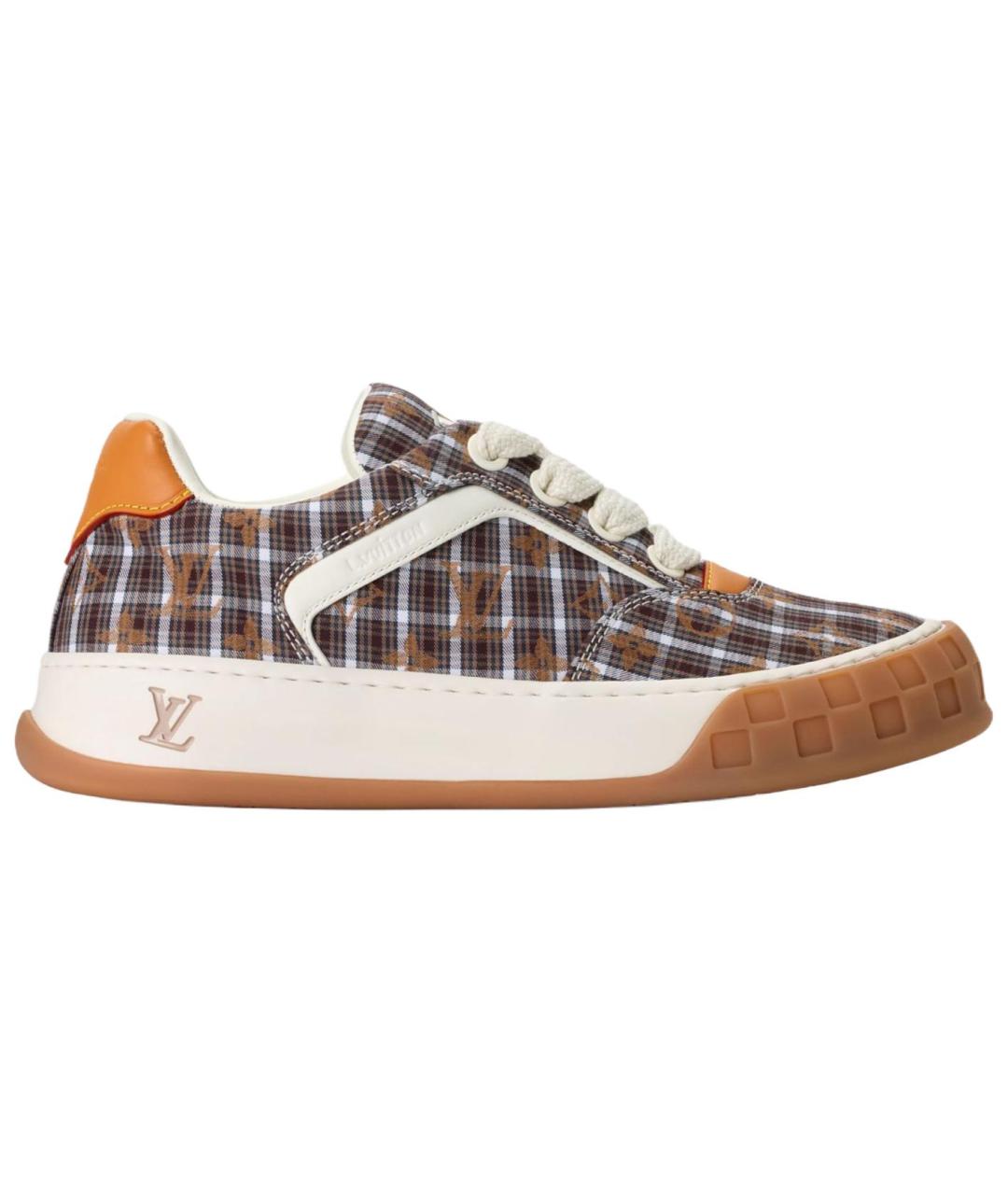 LOUIS VUITTON Коричневые кожаные низкие кроссовки / кеды, фото 2