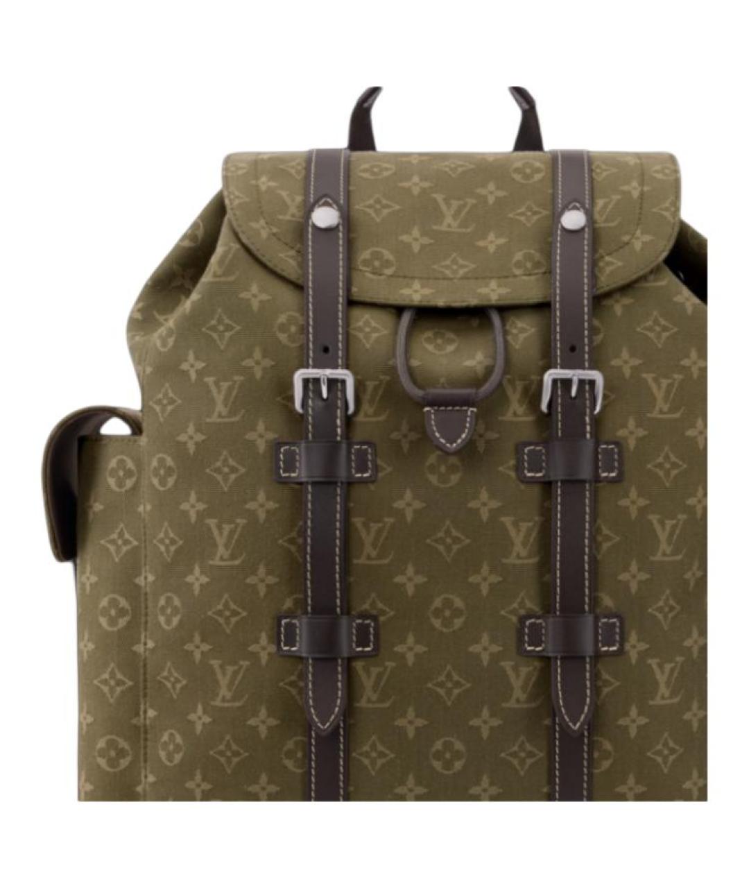 LOUIS VUITTON Зеленый рюкзак из канвы, фото 5