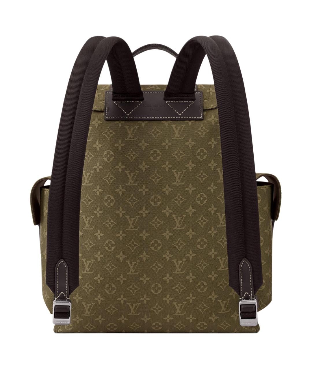 LOUIS VUITTON Зеленый рюкзак из канвы, фото 3