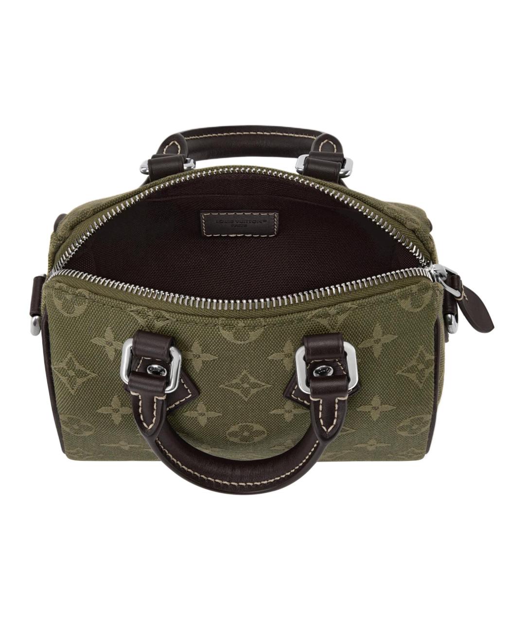 LOUIS VUITTON Зеленая сумка через плечо из канвы, фото 4