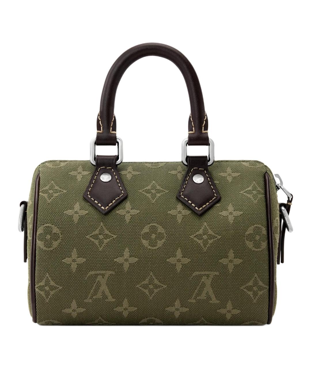 LOUIS VUITTON Зеленая сумка через плечо из канвы, фото 3