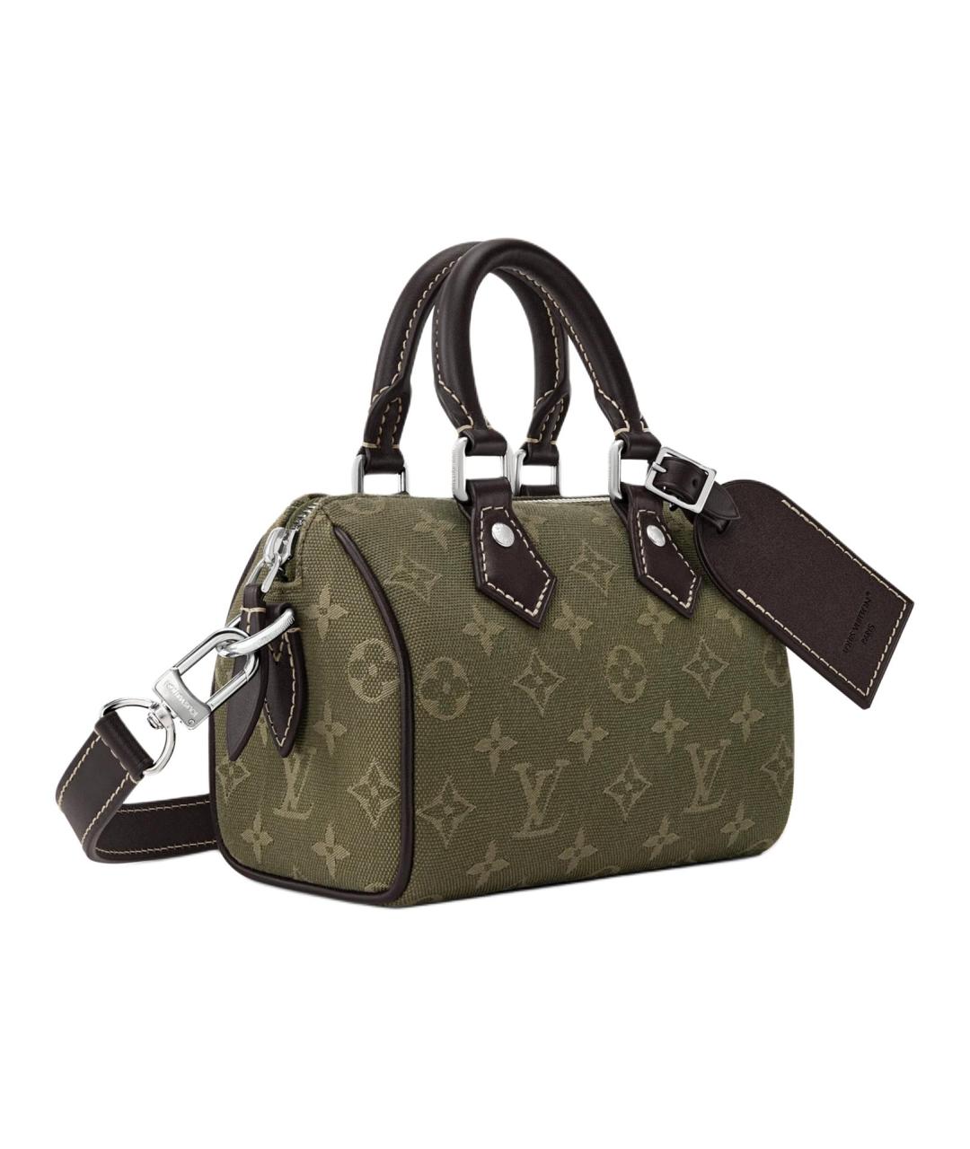 LOUIS VUITTON Зеленая сумка через плечо из канвы, фото 2