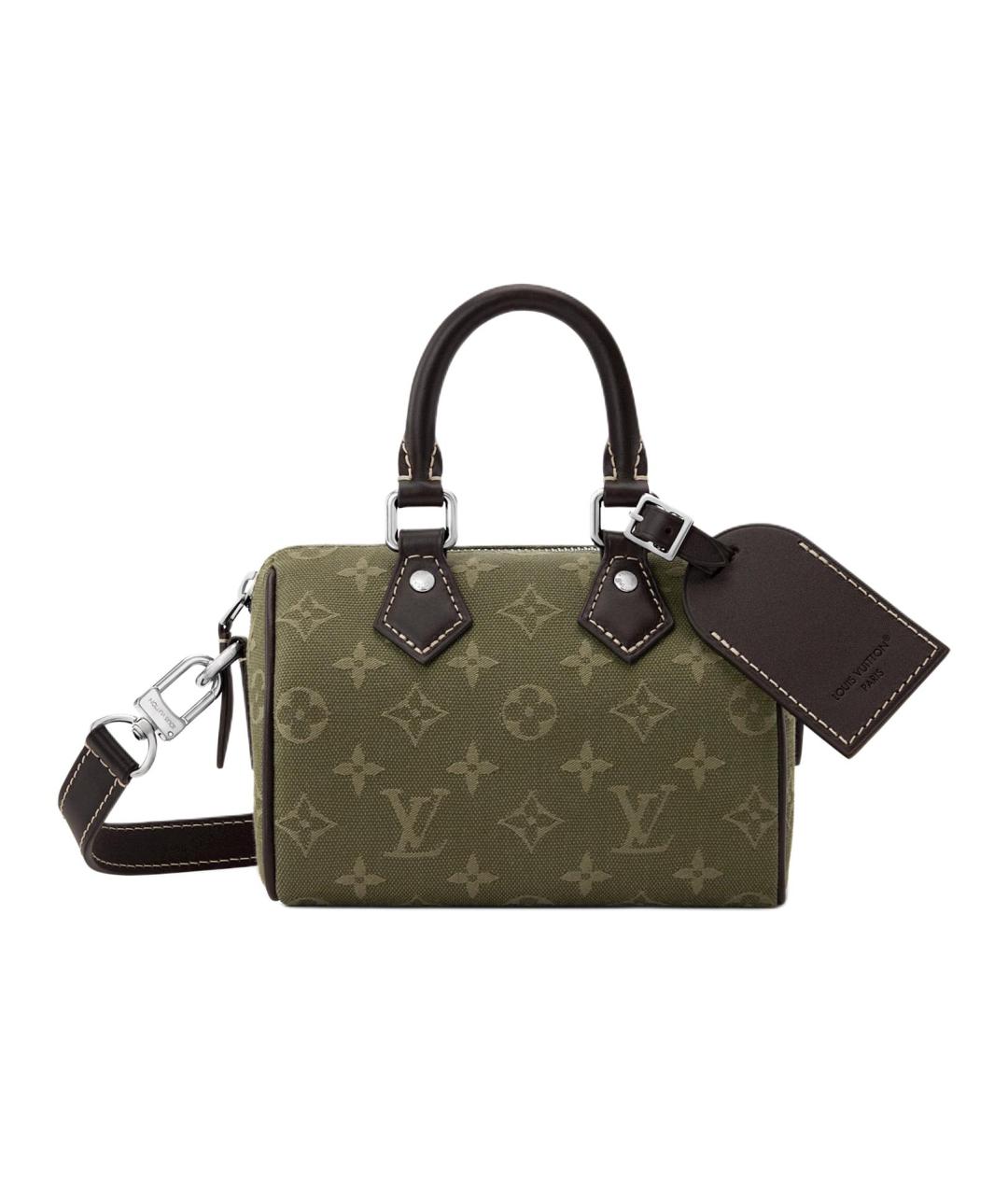LOUIS VUITTON Зеленая сумка через плечо из канвы, фото 6