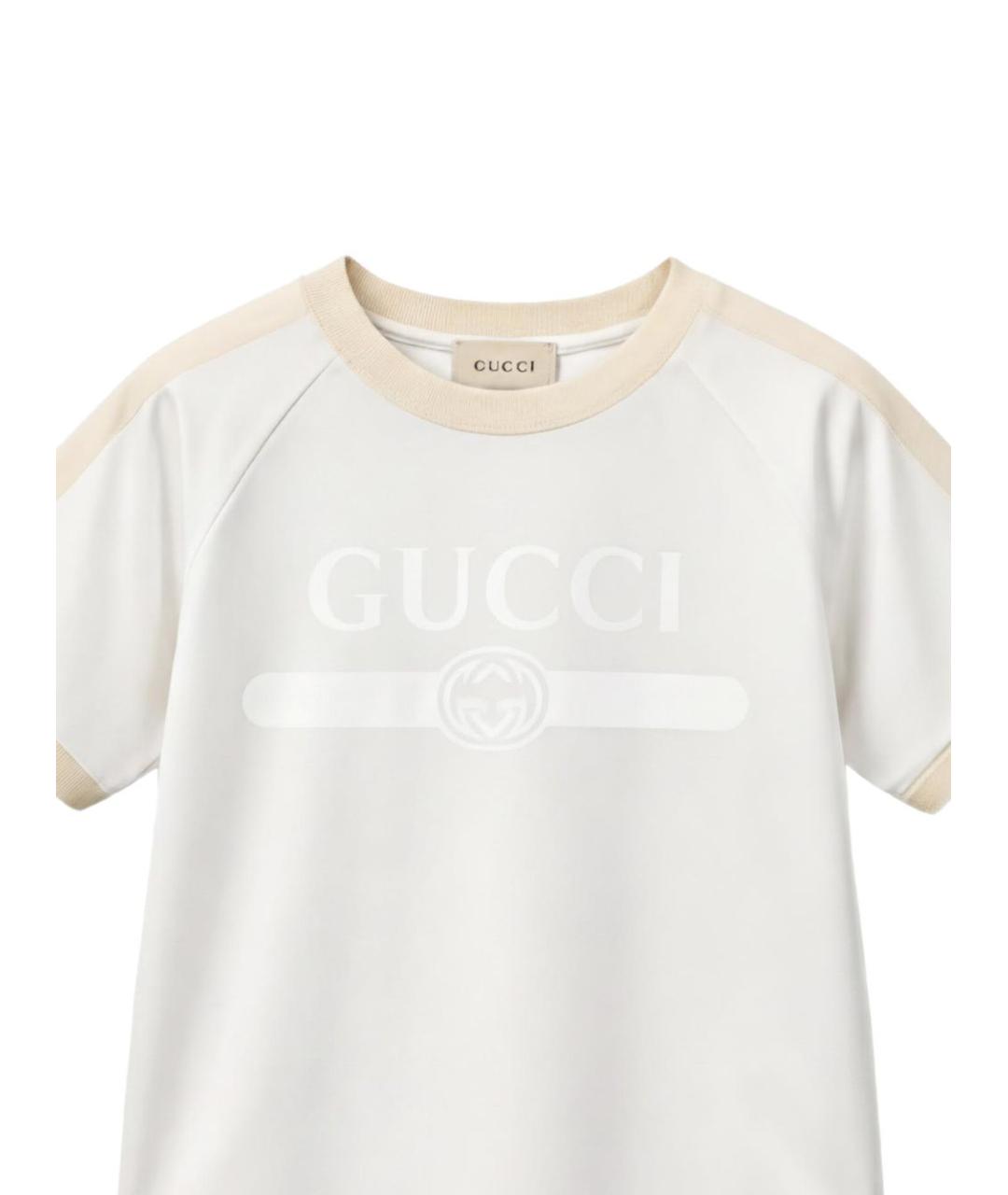 GUCCI Белая хлопковая детская футболка, фото 4