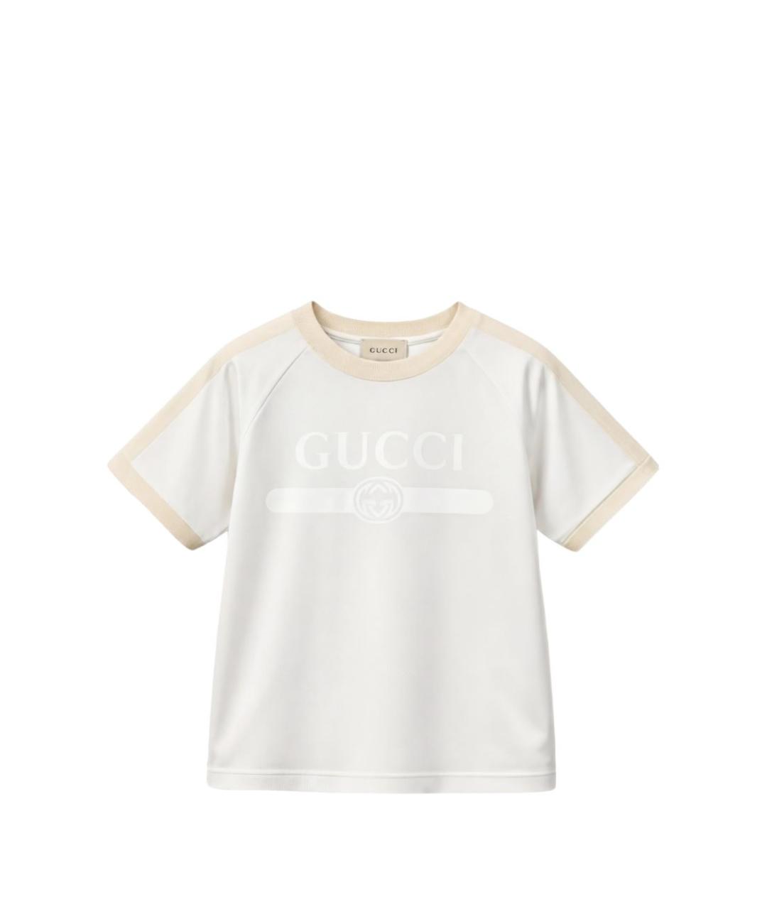 GUCCI Белая хлопковая детская футболка, фото 3