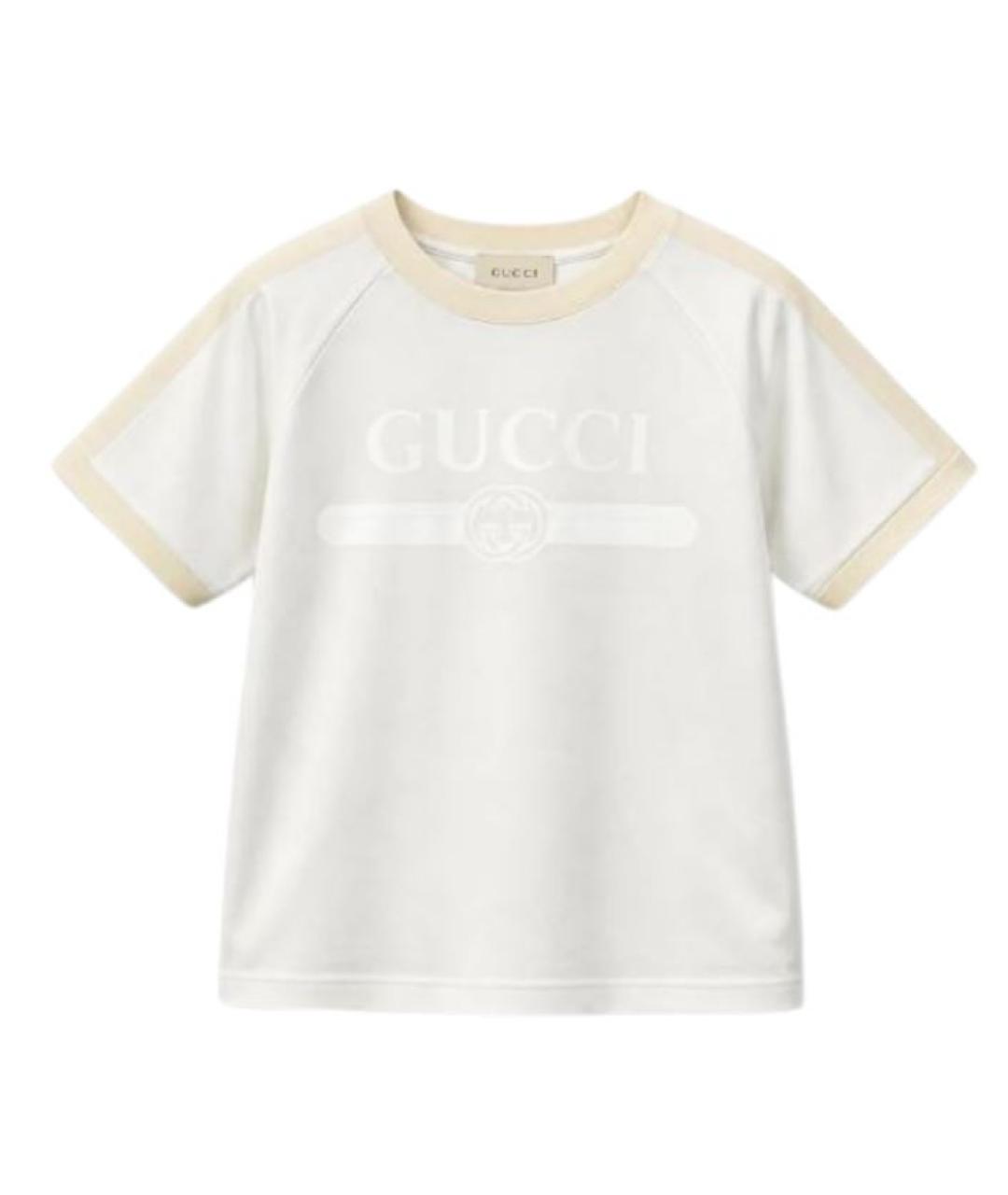 GUCCI Белая хлопковая детская футболка, фото 1
