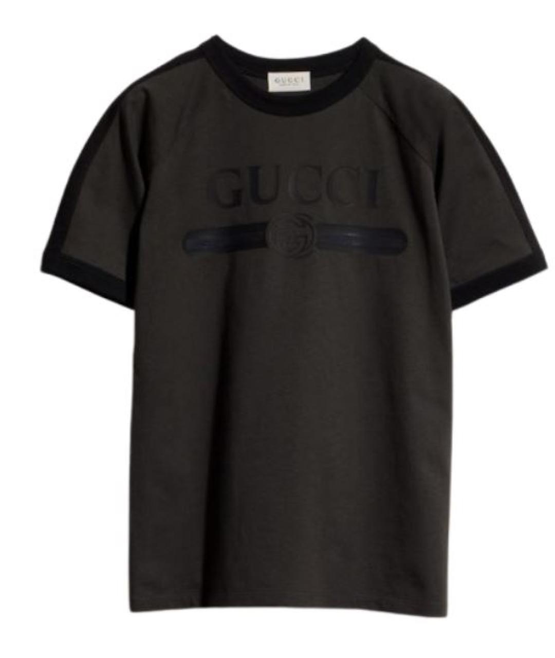 GUCCI Антрацитовая хлопковая детская футболка, фото 1