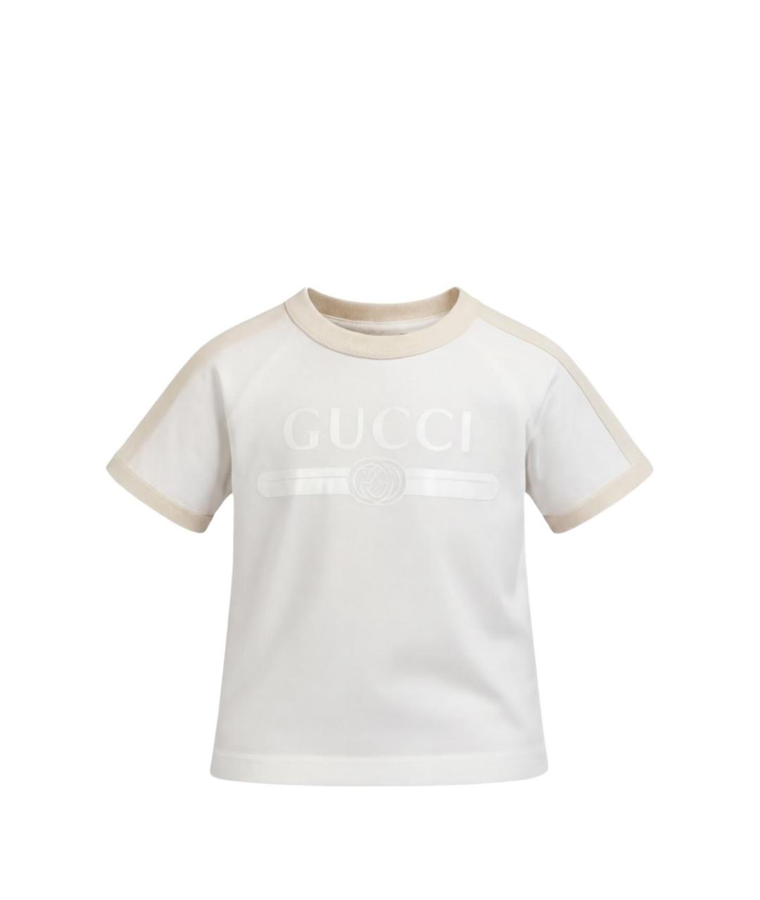 GUCCI Белая хлопковая детская футболка, фото 3