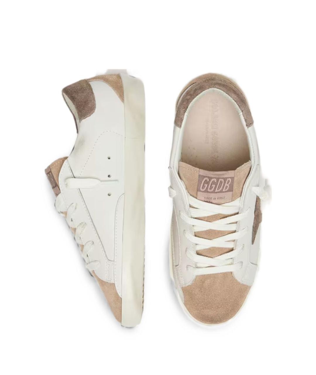 GOLDEN GOOSE Бежевые кожаные кеды, фото 3