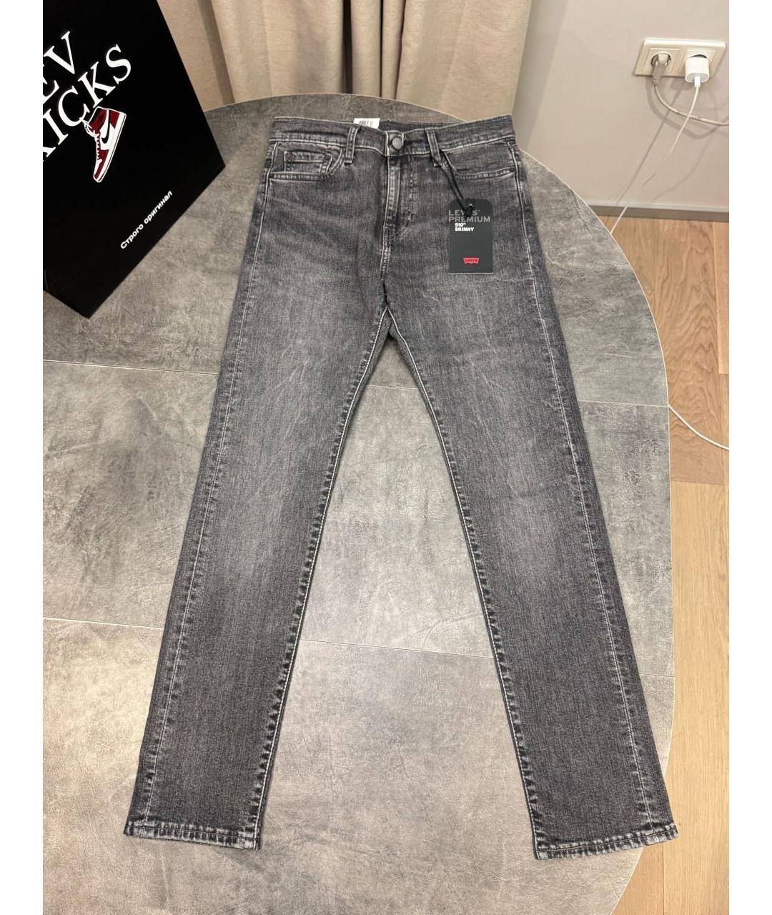 LEVI'S Черные хлопковые прямые джинсы, фото 5