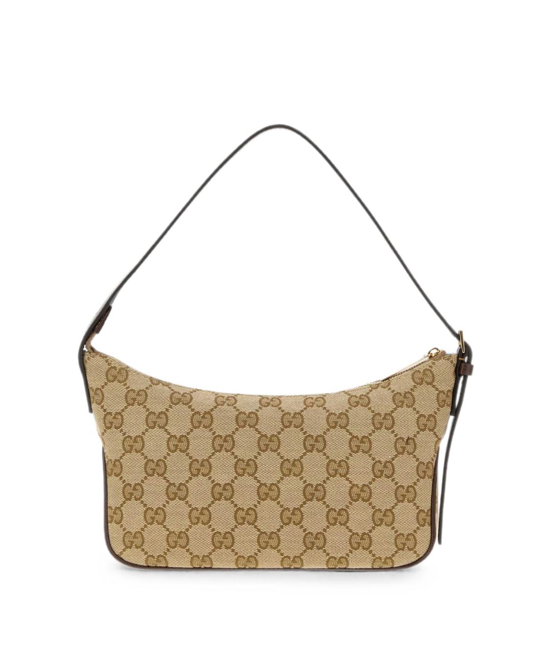 GUCCI Бежевая сумка через плечо из канвы, фото 3