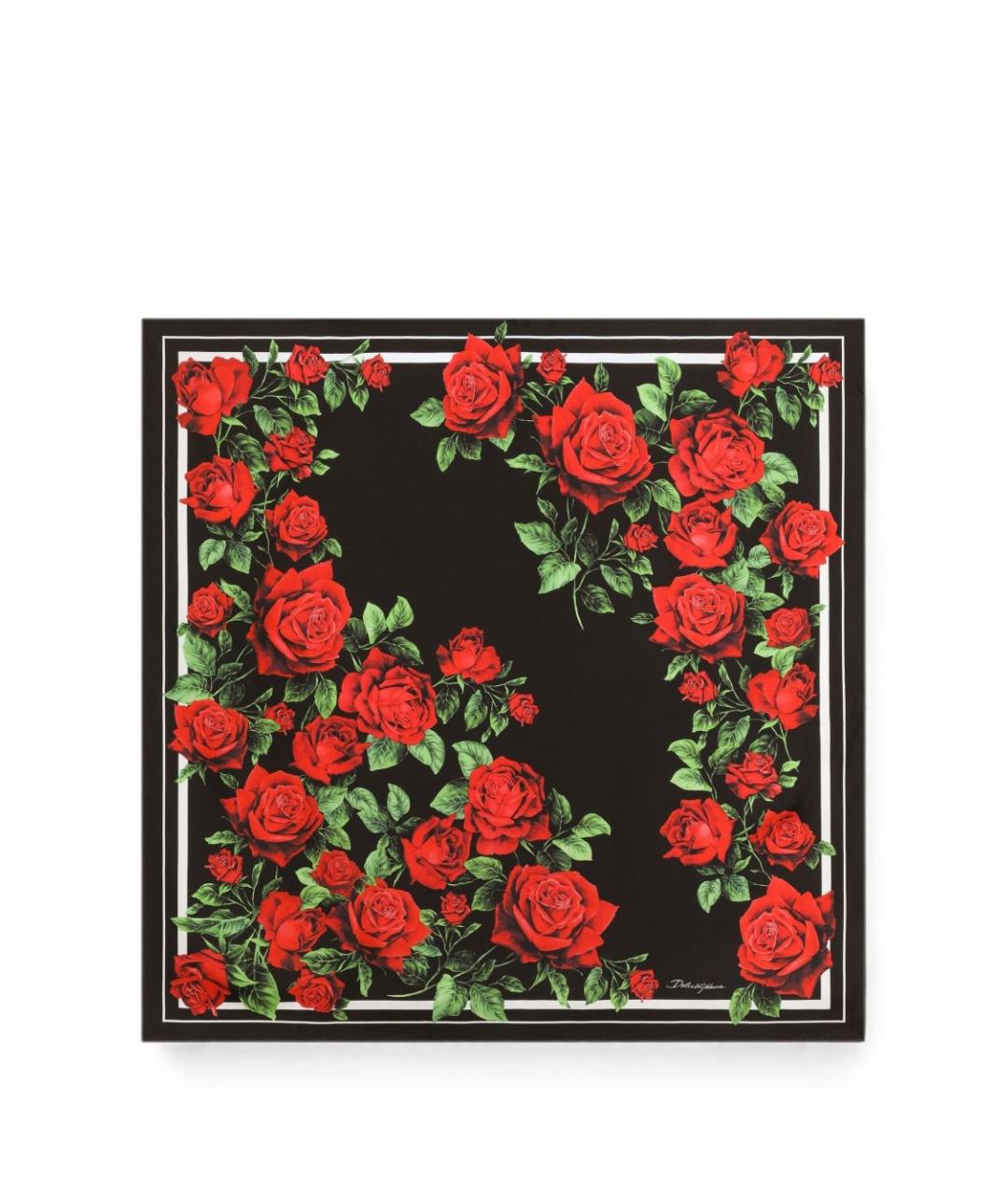 DOLCE&GABBANA Черный шелковый шарф, фото 1