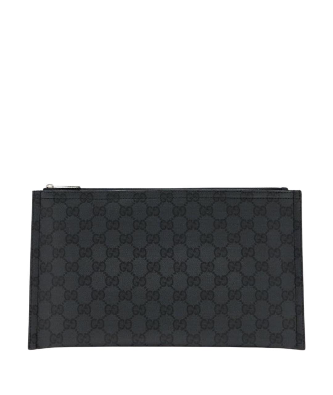 GUCCI Черная кожаная барсетка, фото 1