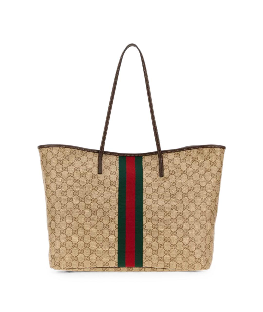 GUCCI Бежевая сумка тоут из канвы, фото 3