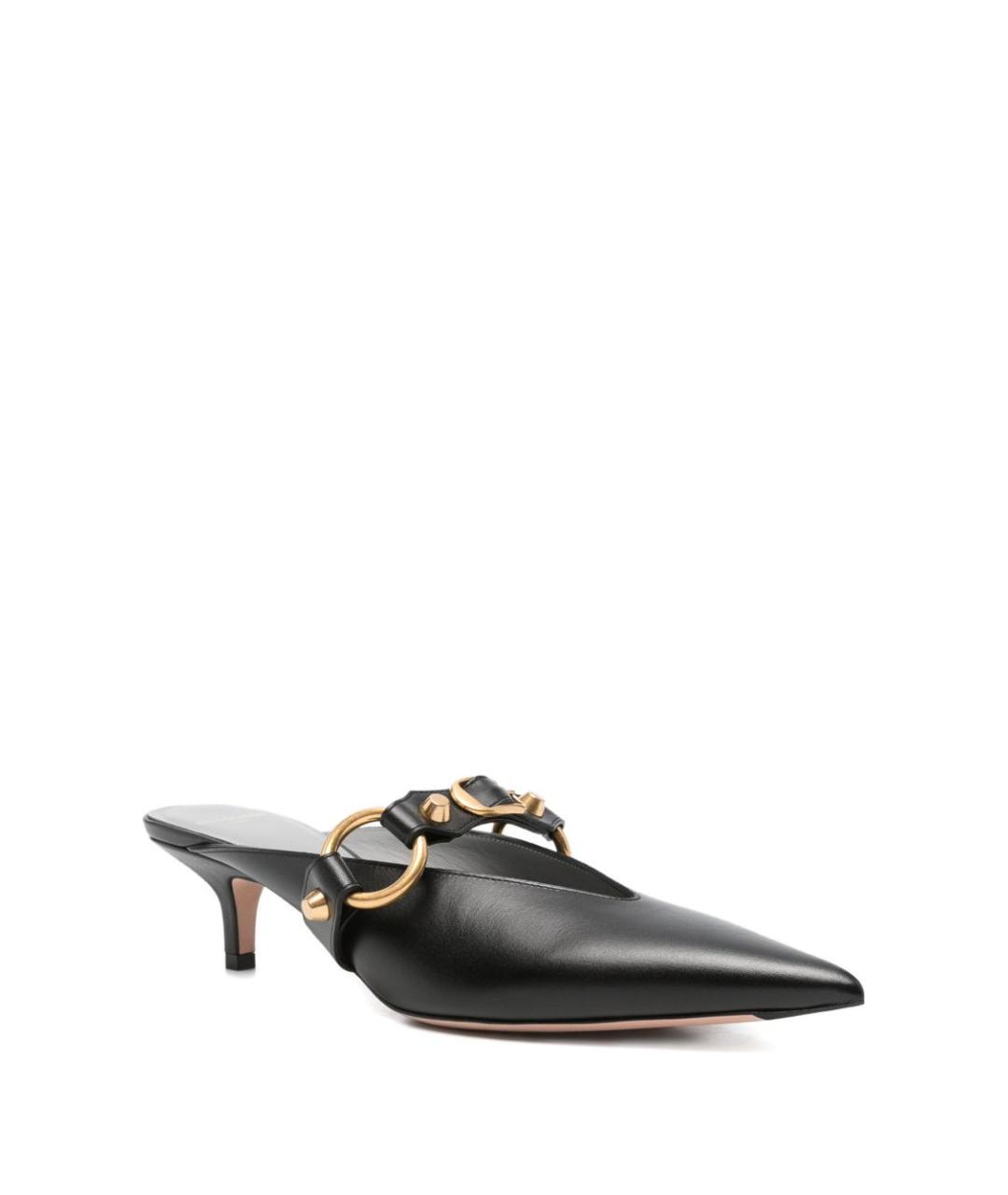 BALENCIAGA Черные кожаные мюли, фото 3