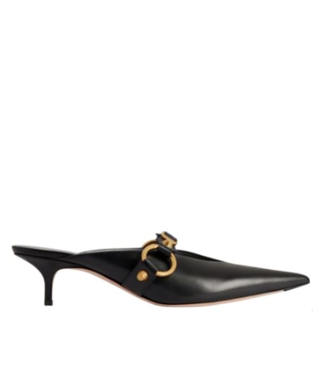 BALENCIAGA Черные кожаные мюли, фото 1