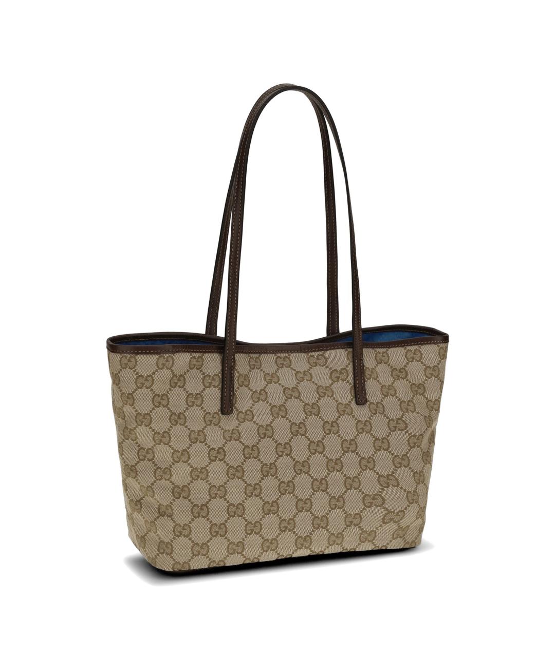 GUCCI Бежевая сумка тоут из канвы, фото 3