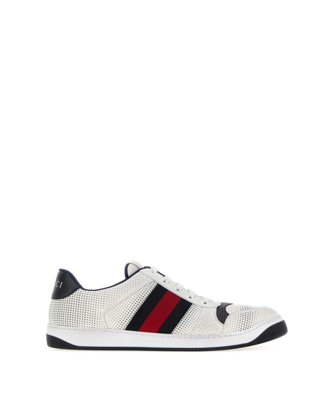 GUCCI Белые кожаные низкие кроссовки / кеды, фото 1