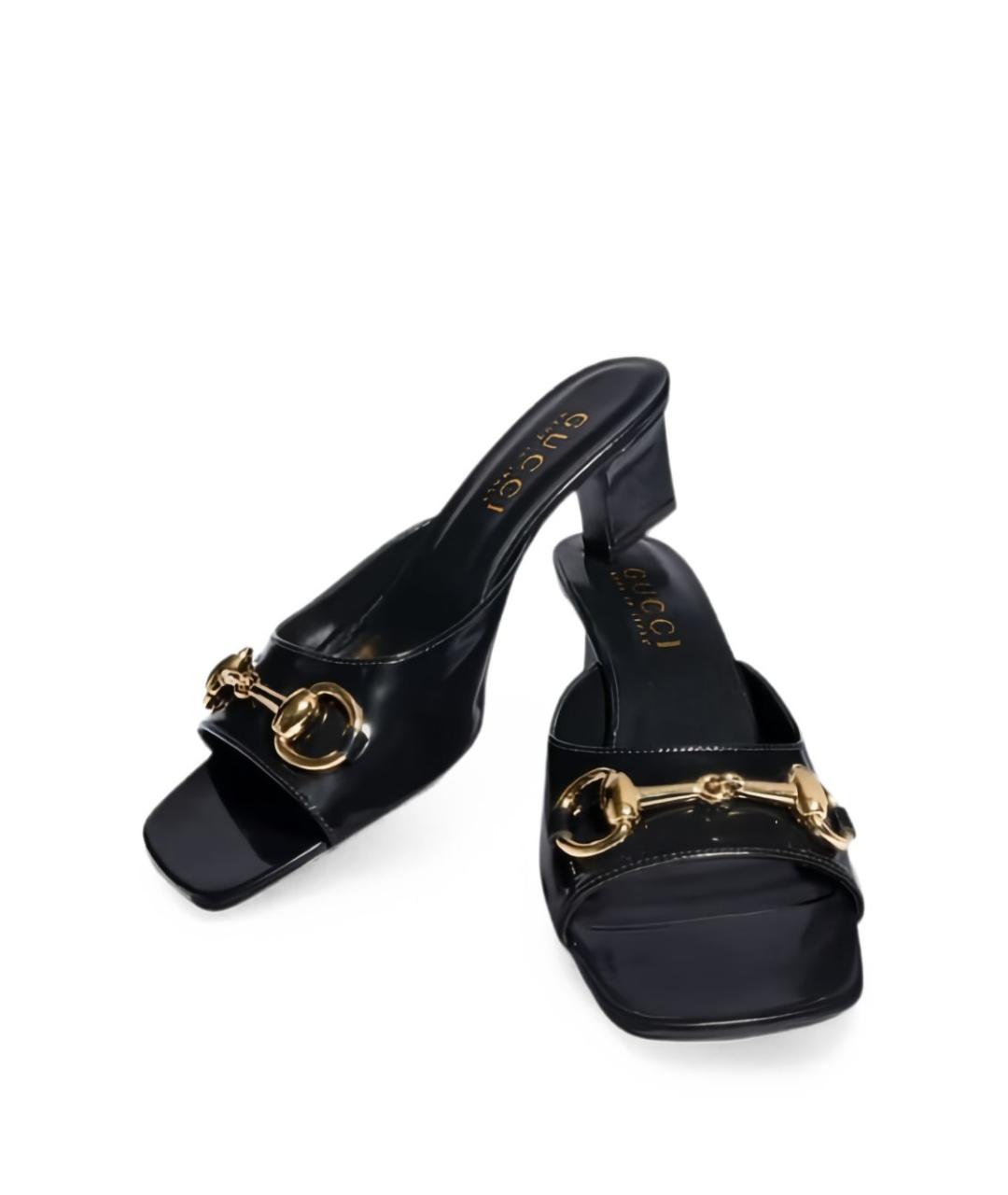 GUCCI Черные кожаные мюли, фото 3