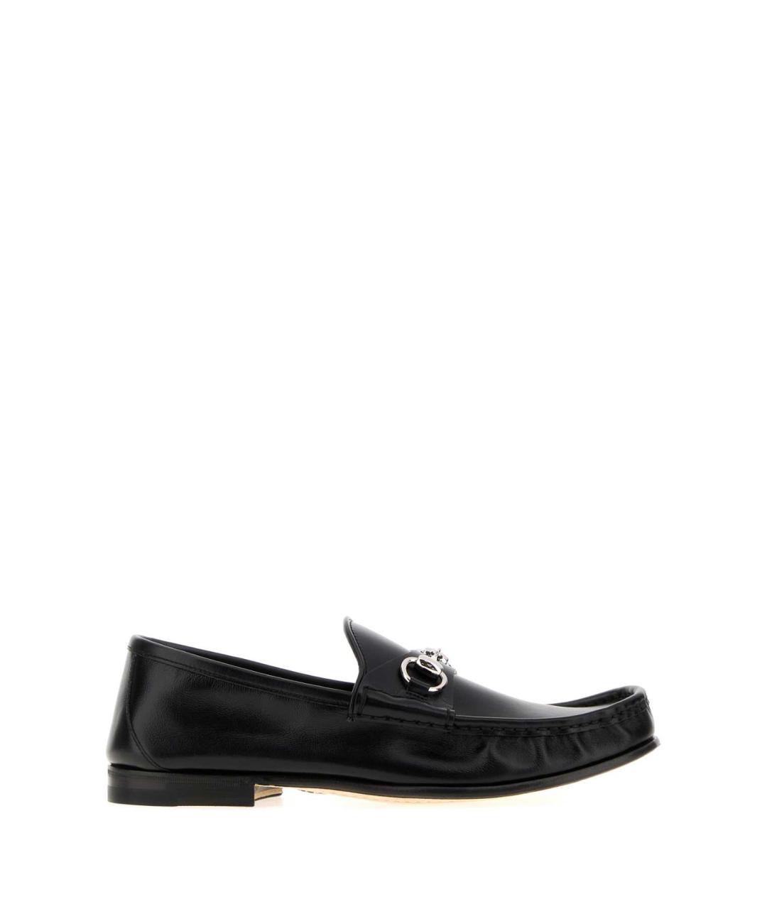 GUCCI Черные кожаные лоферы, фото 1