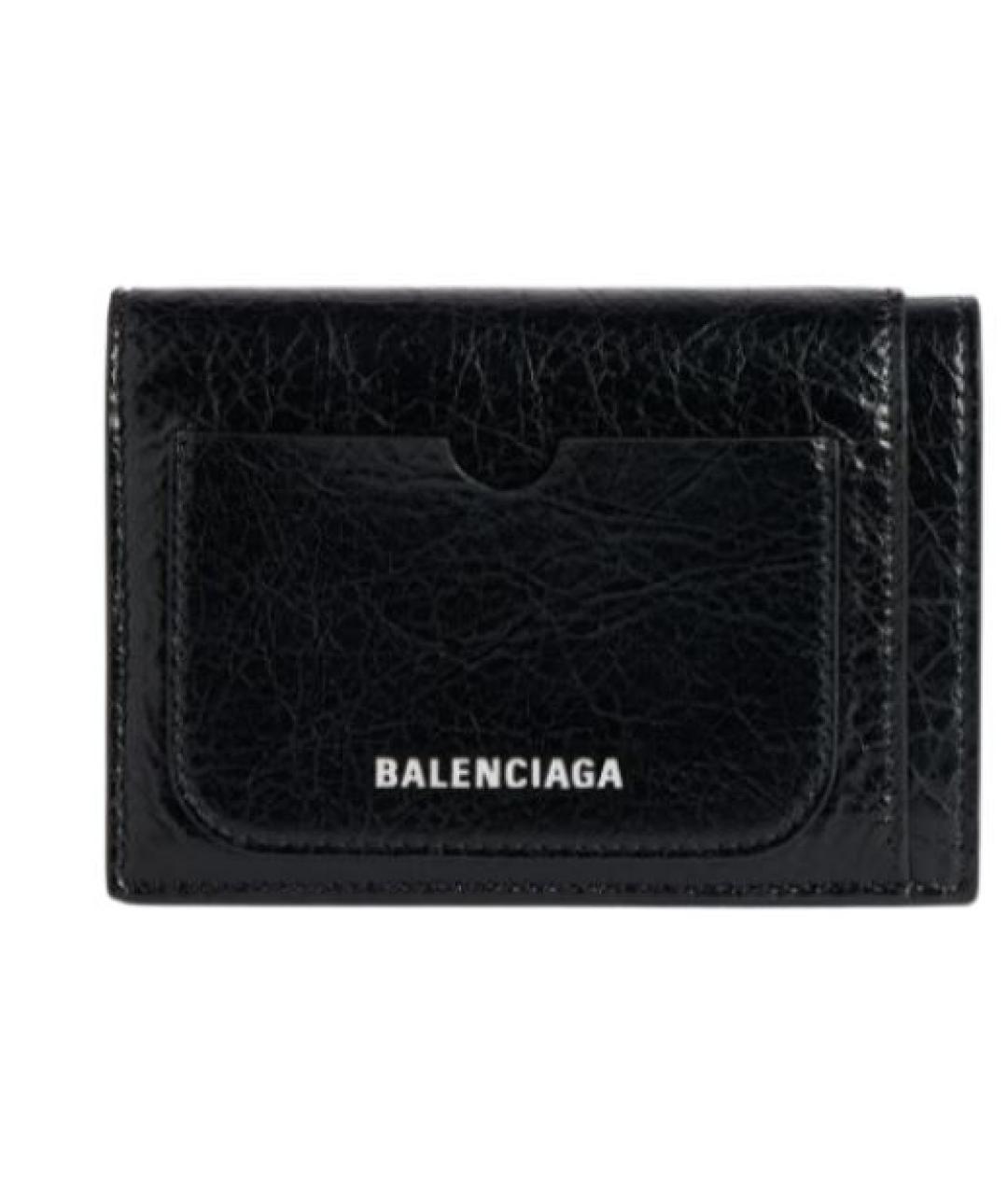 BALENCIAGA Черный кожаный кошелек, фото 1