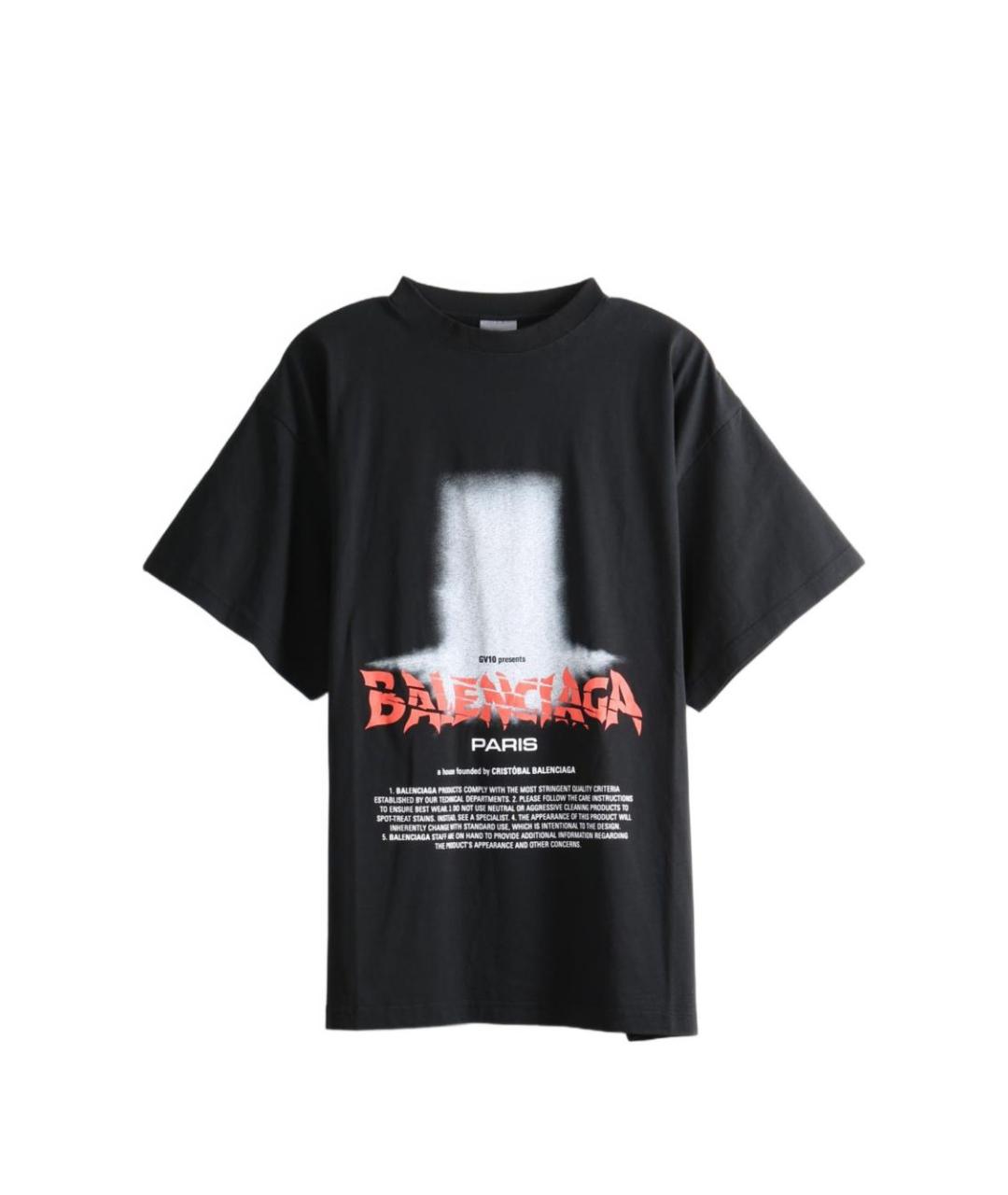 BALENCIAGA Черная хлопковая футболка, фото 1