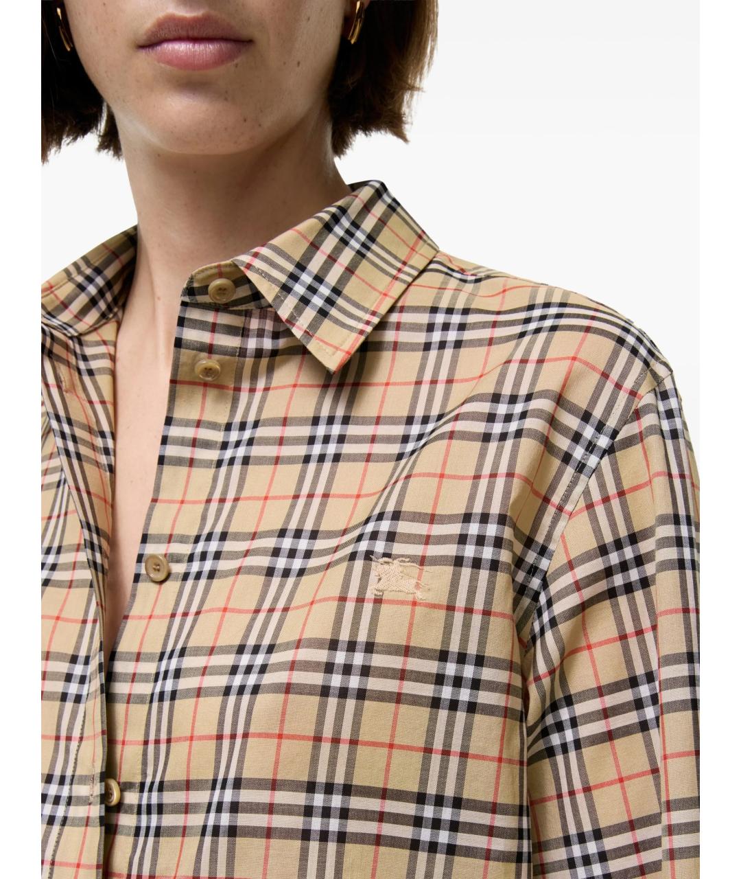 BURBERRY Бежевая хлопковая рубашка, фото 3