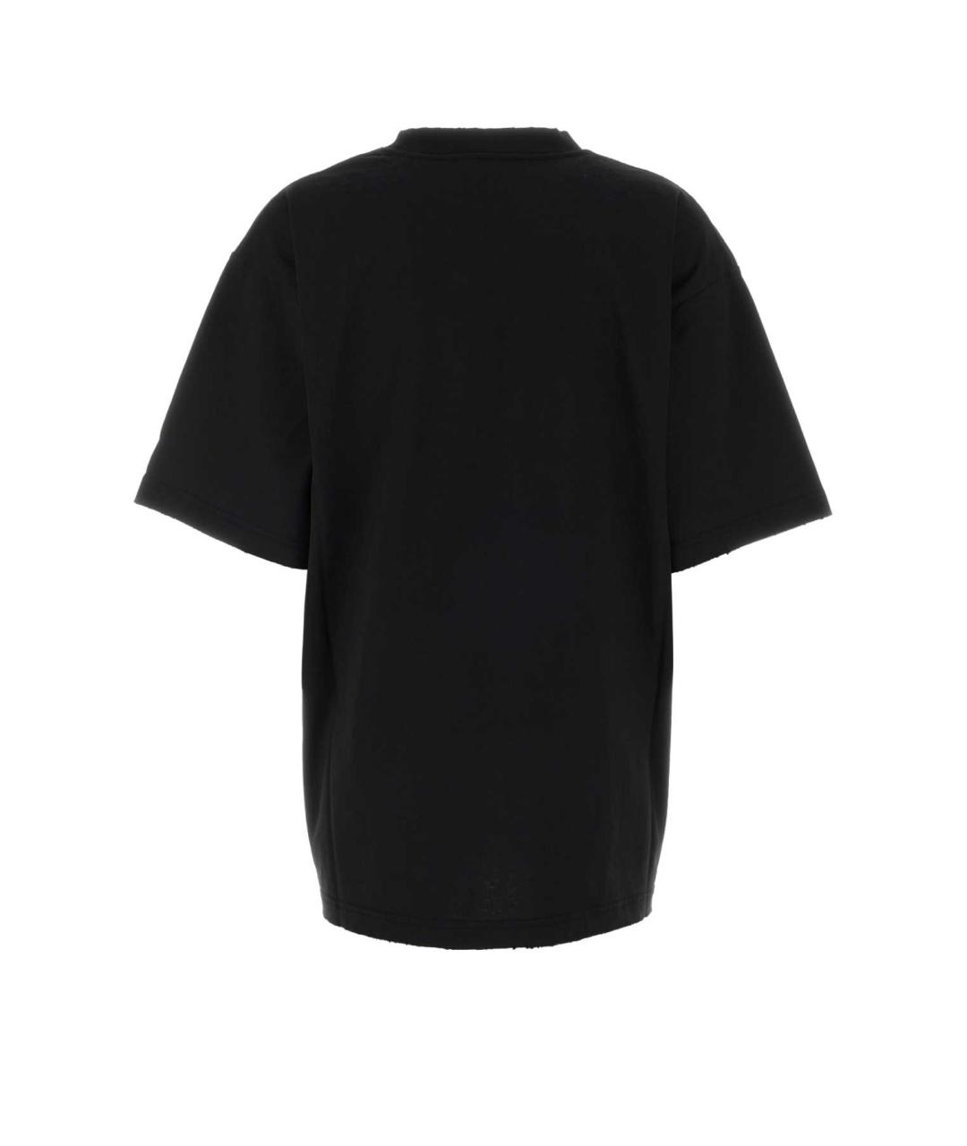 BALENCIAGA Черная хлопковая футболка, фото 2