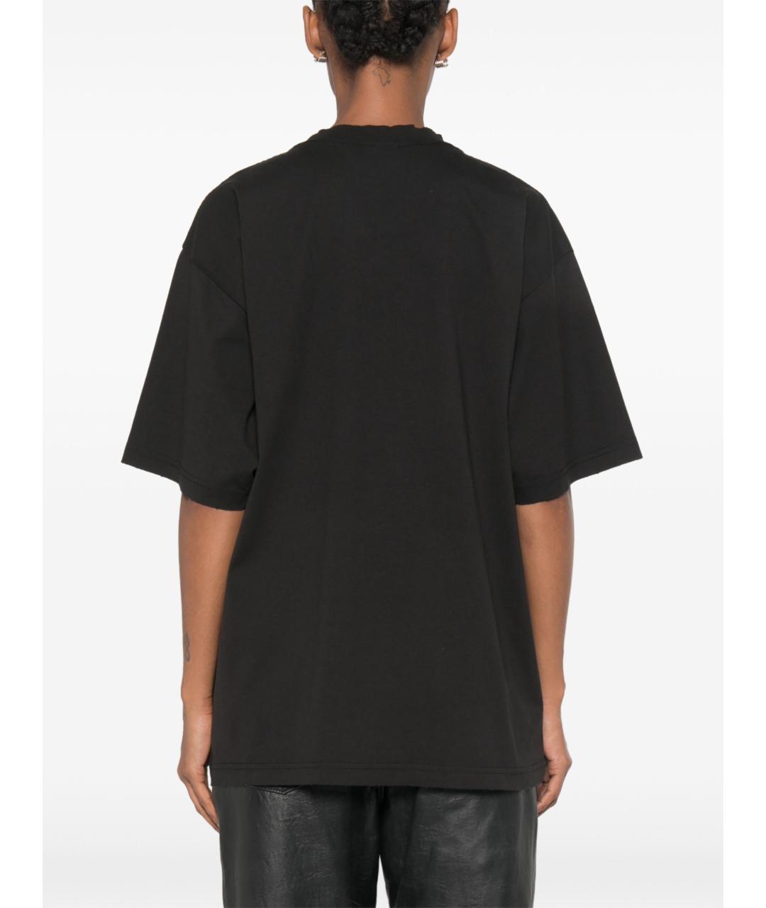 BALENCIAGA Черная хлопковая футболка, фото 4