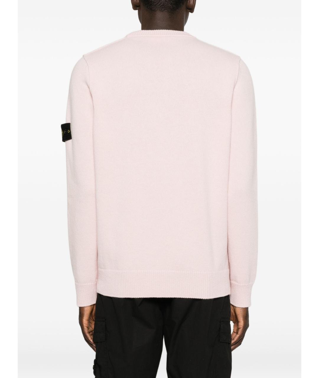 STONE ISLAND Розовый шерстяной джемпер / свитер, фото 5