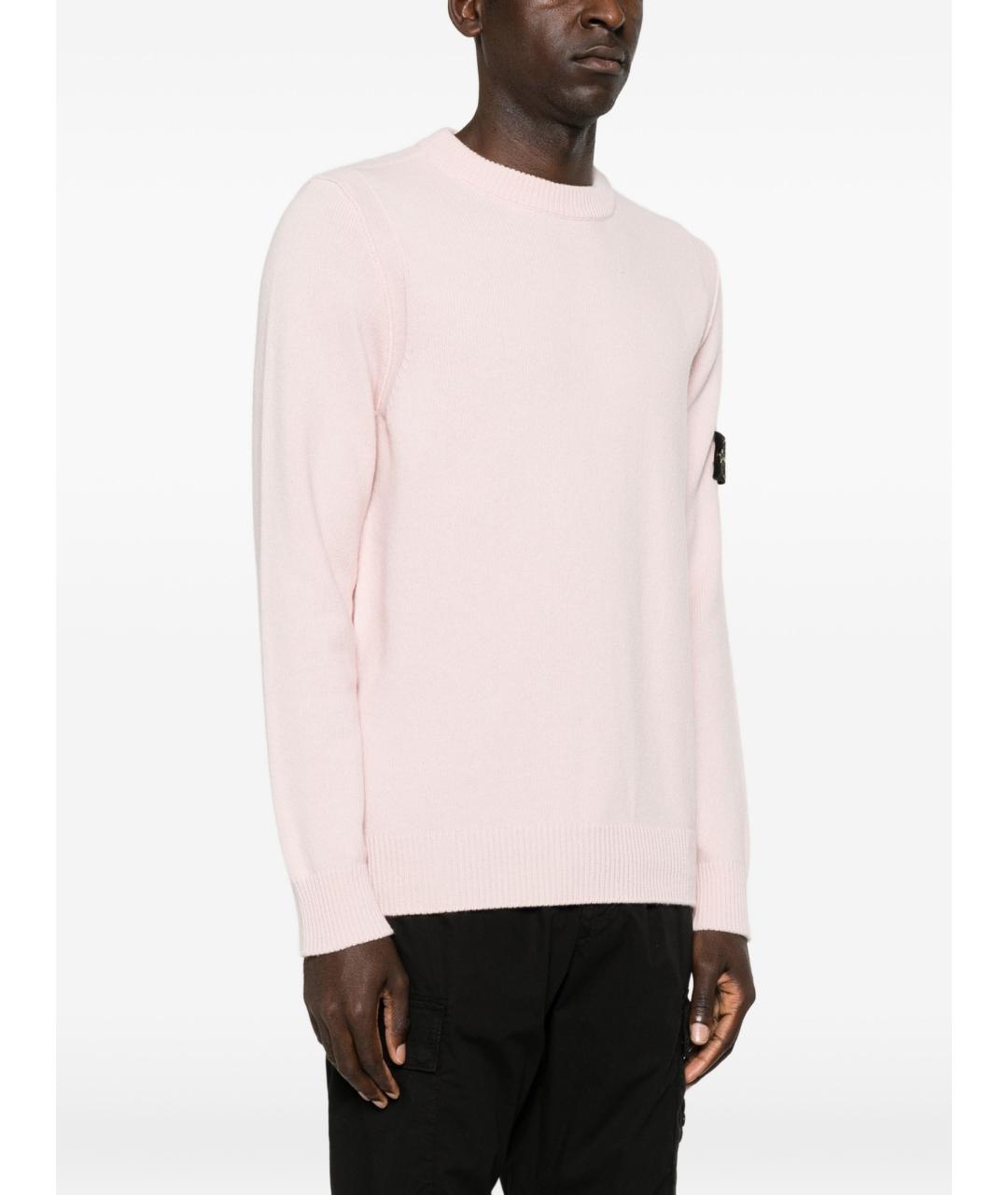 STONE ISLAND Розовый шерстяной джемпер / свитер, фото 4
