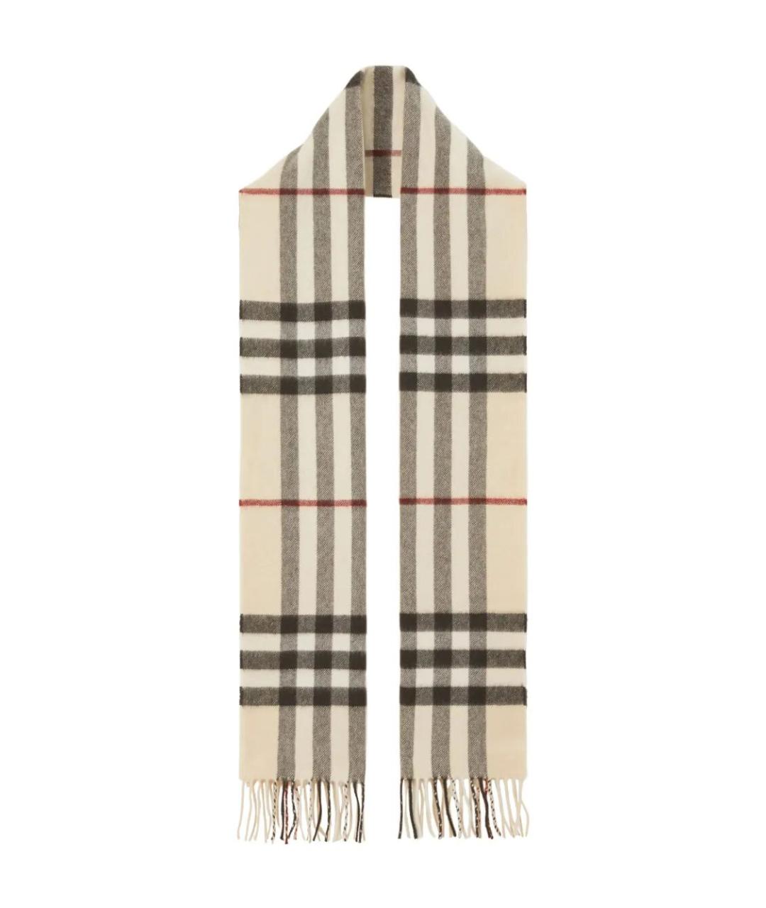 BURBERRY Бежевый шерстяной шарф, фото 2