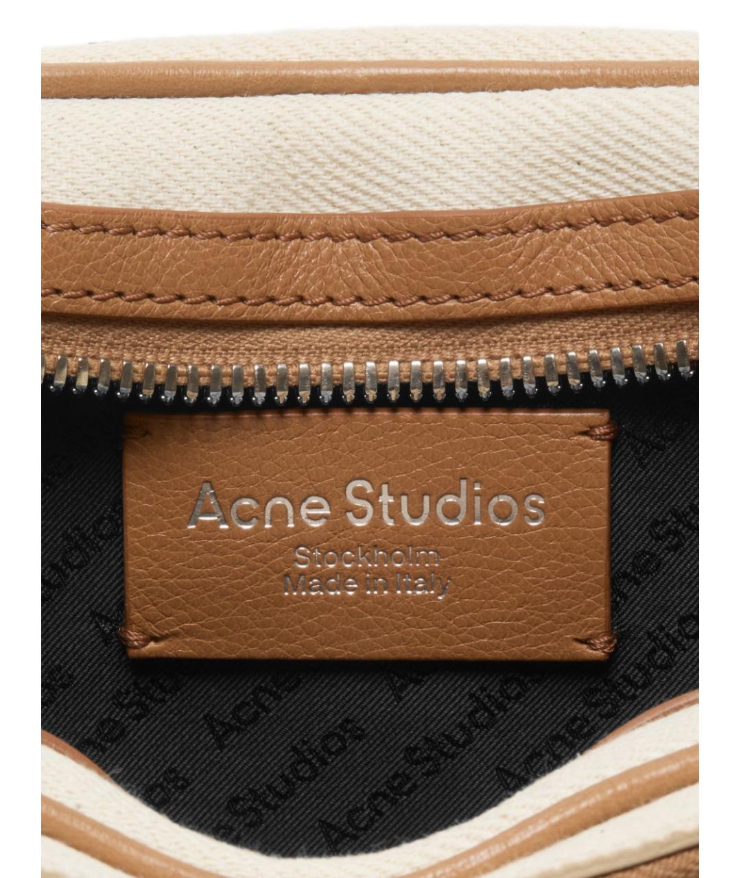 ACNE STUDIOS Бежевая кожаная сумка через плечо, фото 3