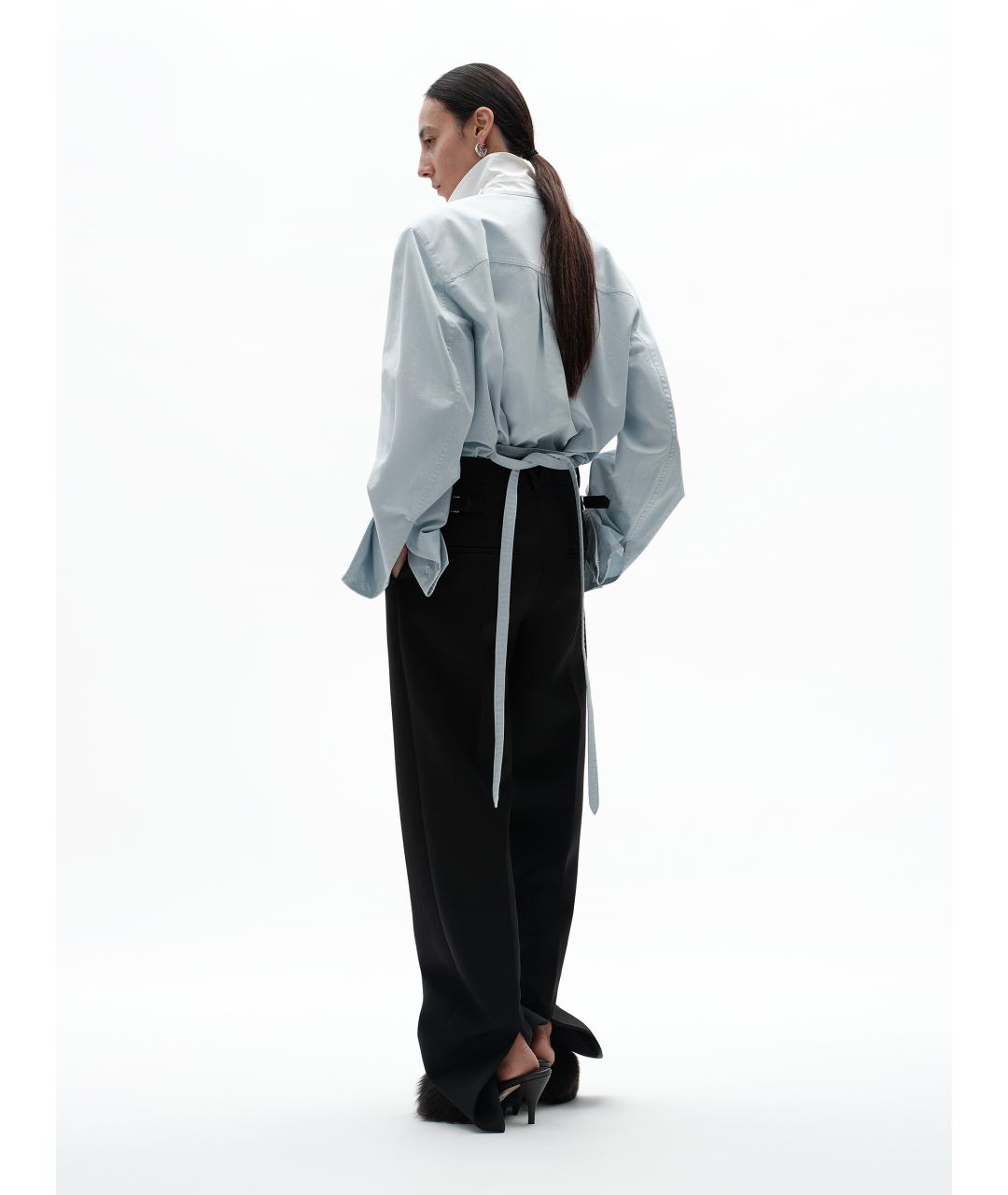BOTTEGA VENETA Черные шерстяные прямые брюки, фото 4