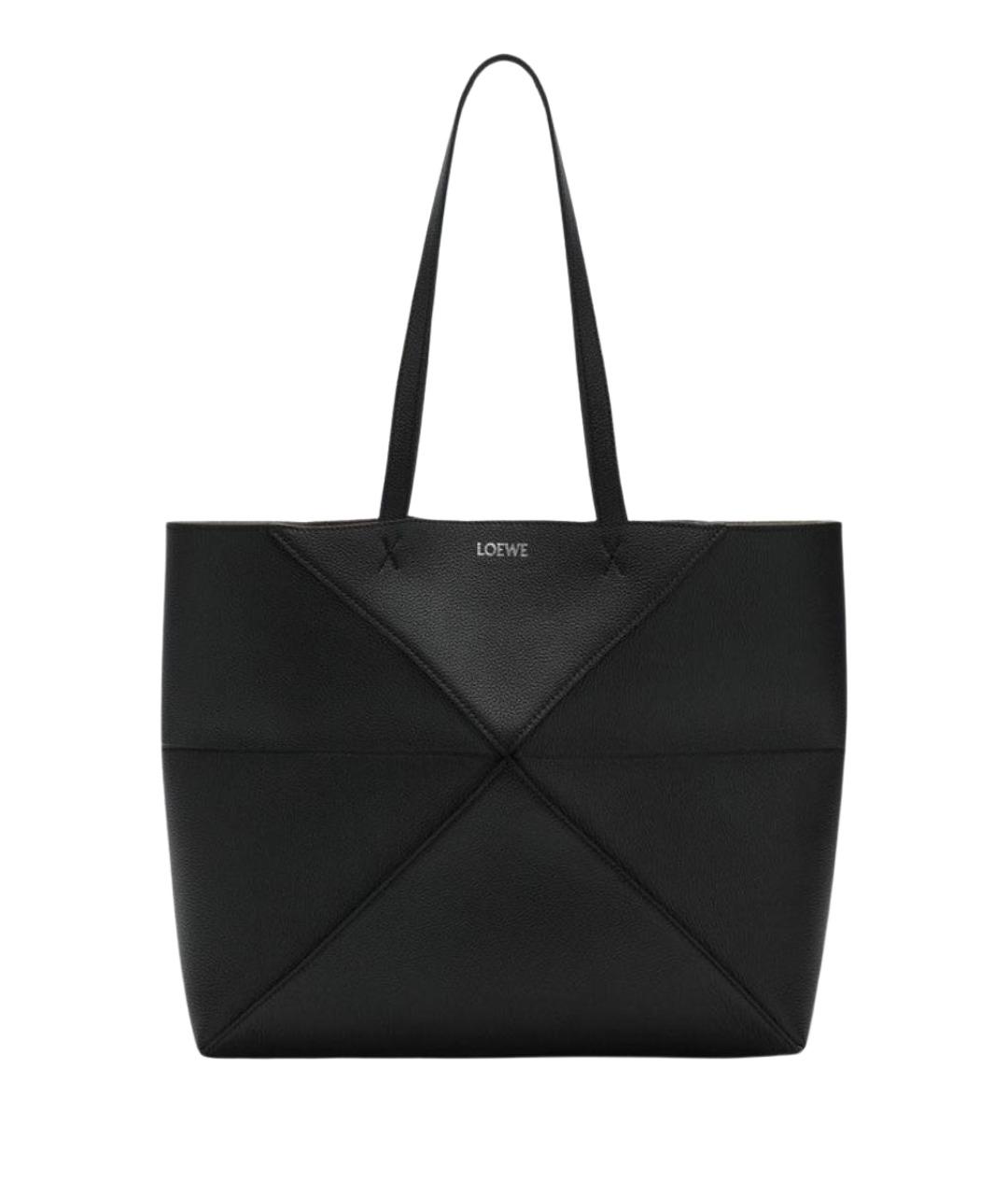 LOEWE Черная кожаная сумка тоут, фото 1