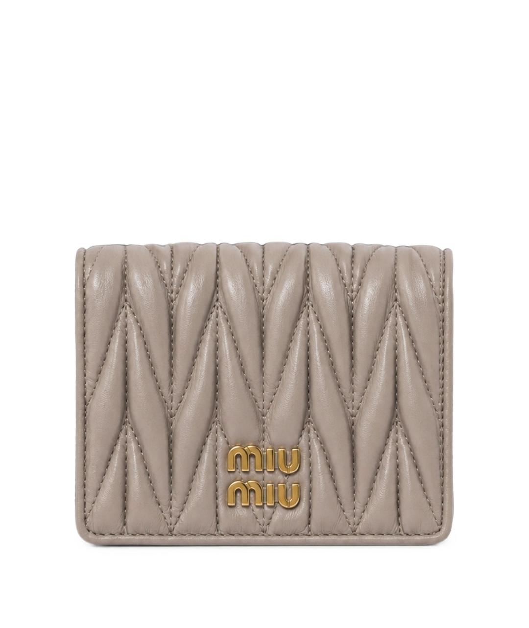 MIU MIU Бежевый кожаный кошелек, фото 1