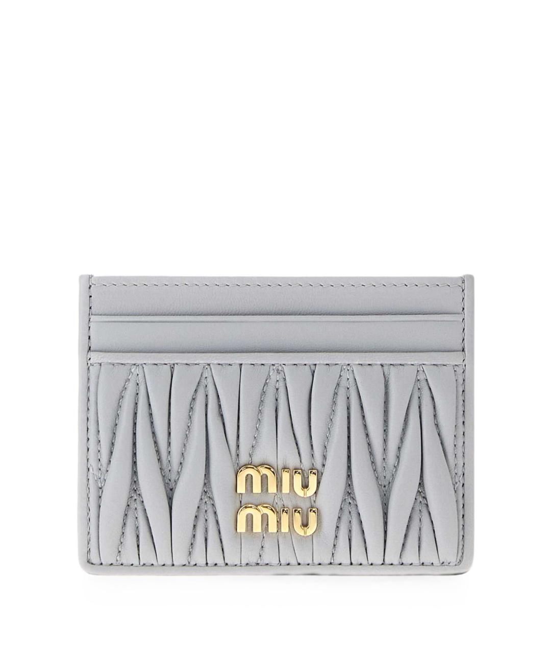 MIU MIU Серый кожаный кардхолдер, фото 1