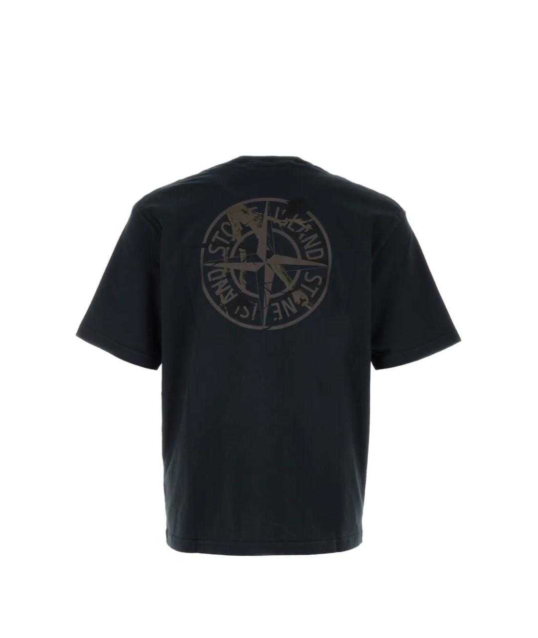 STONE ISLAND Синяя хлопковая футболка, фото 2
