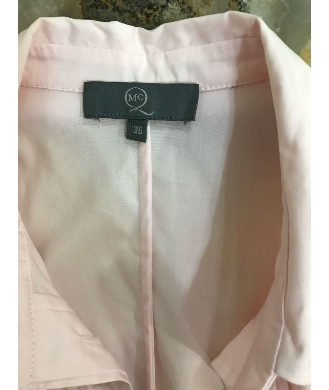 MCQ ALEXANDER MCQUEEN Розовая хлопко-эластановая рубашка, фото 4