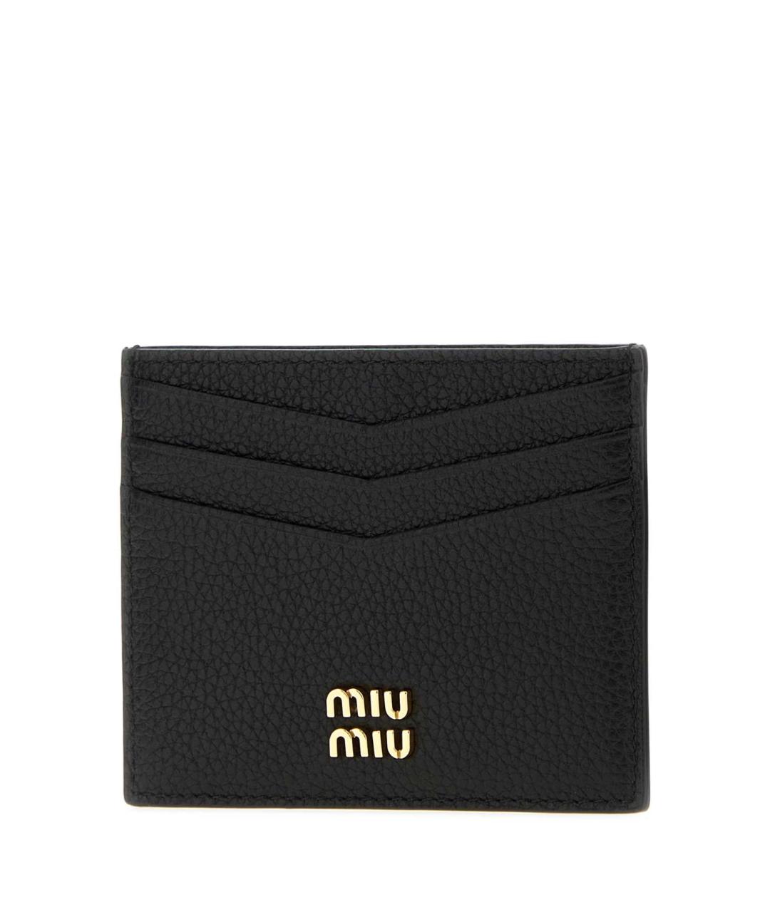 MIU MIU Черный кожаный кардхолдер, фото 2