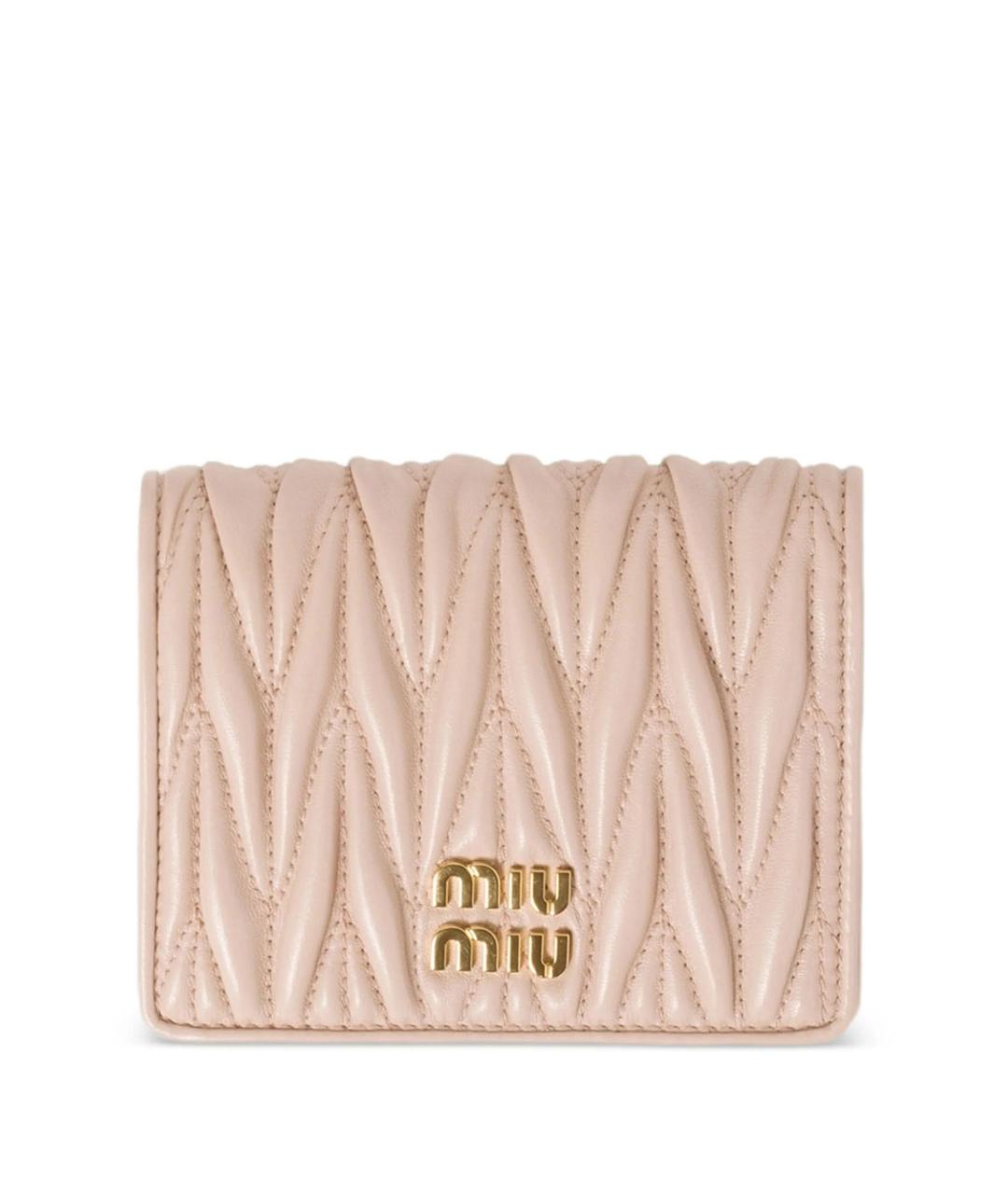 MIU MIU Розовый кожаный кошелек, фото 1