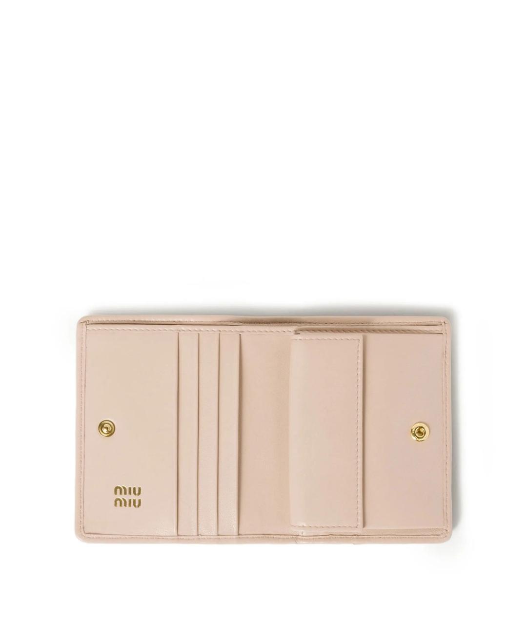 MIU MIU Розовый кожаный кошелек, фото 3